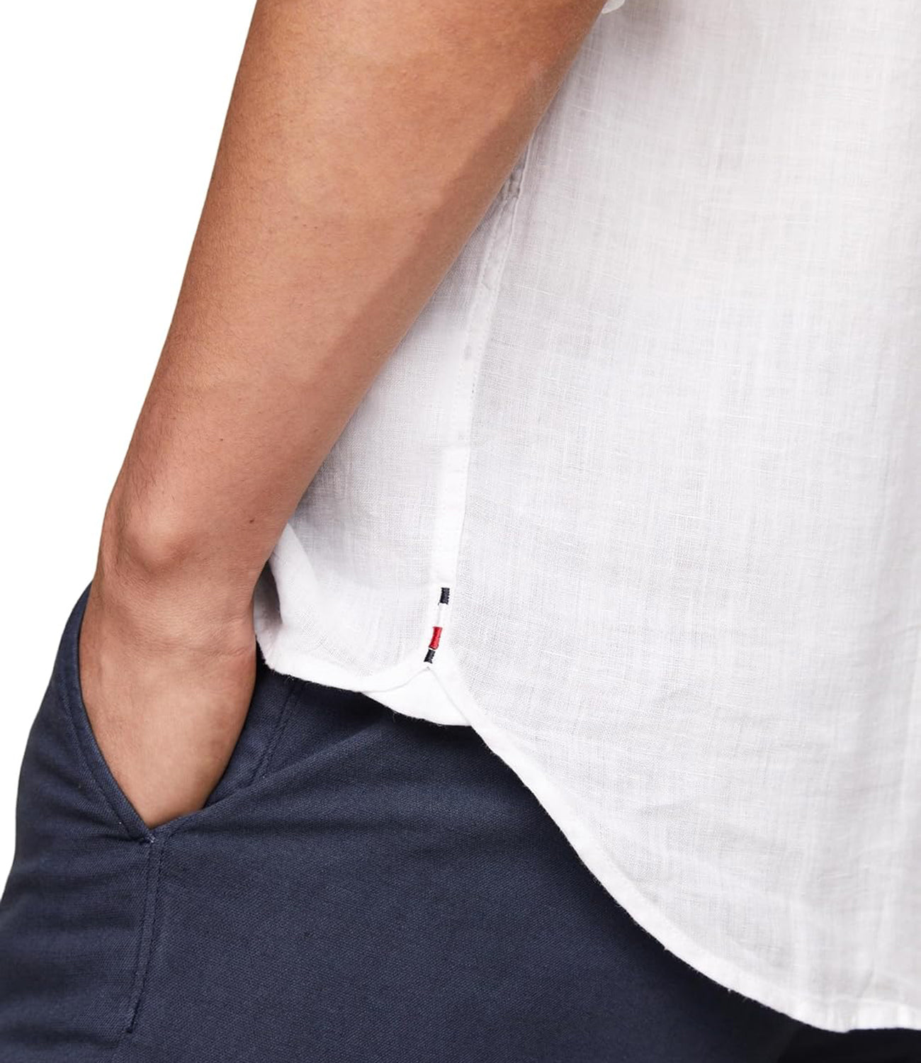 Tommy Hilfiger Camicia Uomo Mod. MW0MW34602 YCF White Bianco