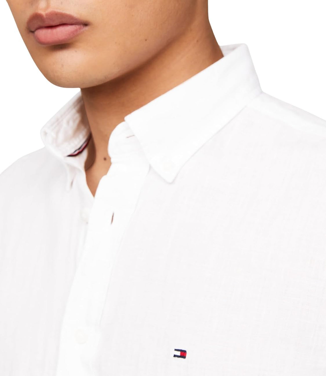 Tommy Hilfiger Camicia Manica Corta Uomo Mod. MW0MW35207 YCF White Bianco