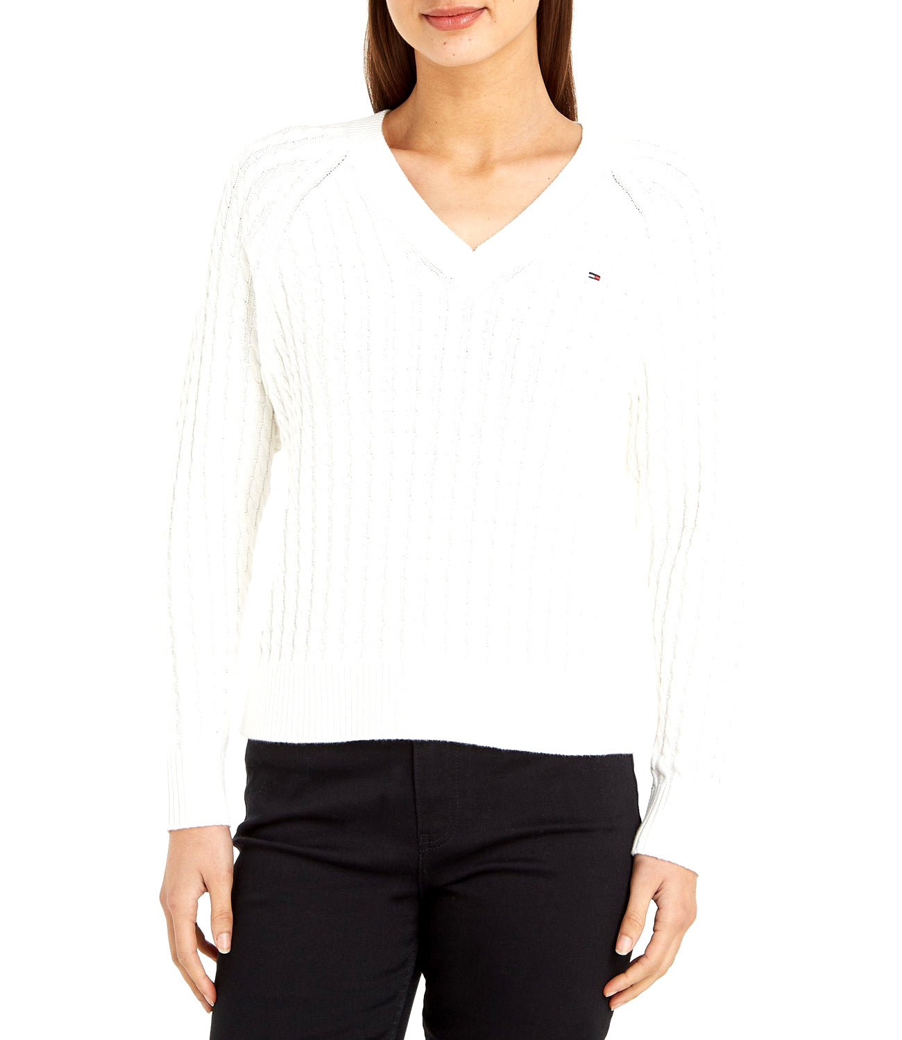 Tommy Hilfiger Maglia Donna Mod. WW0WW40674 YBL White Bianco