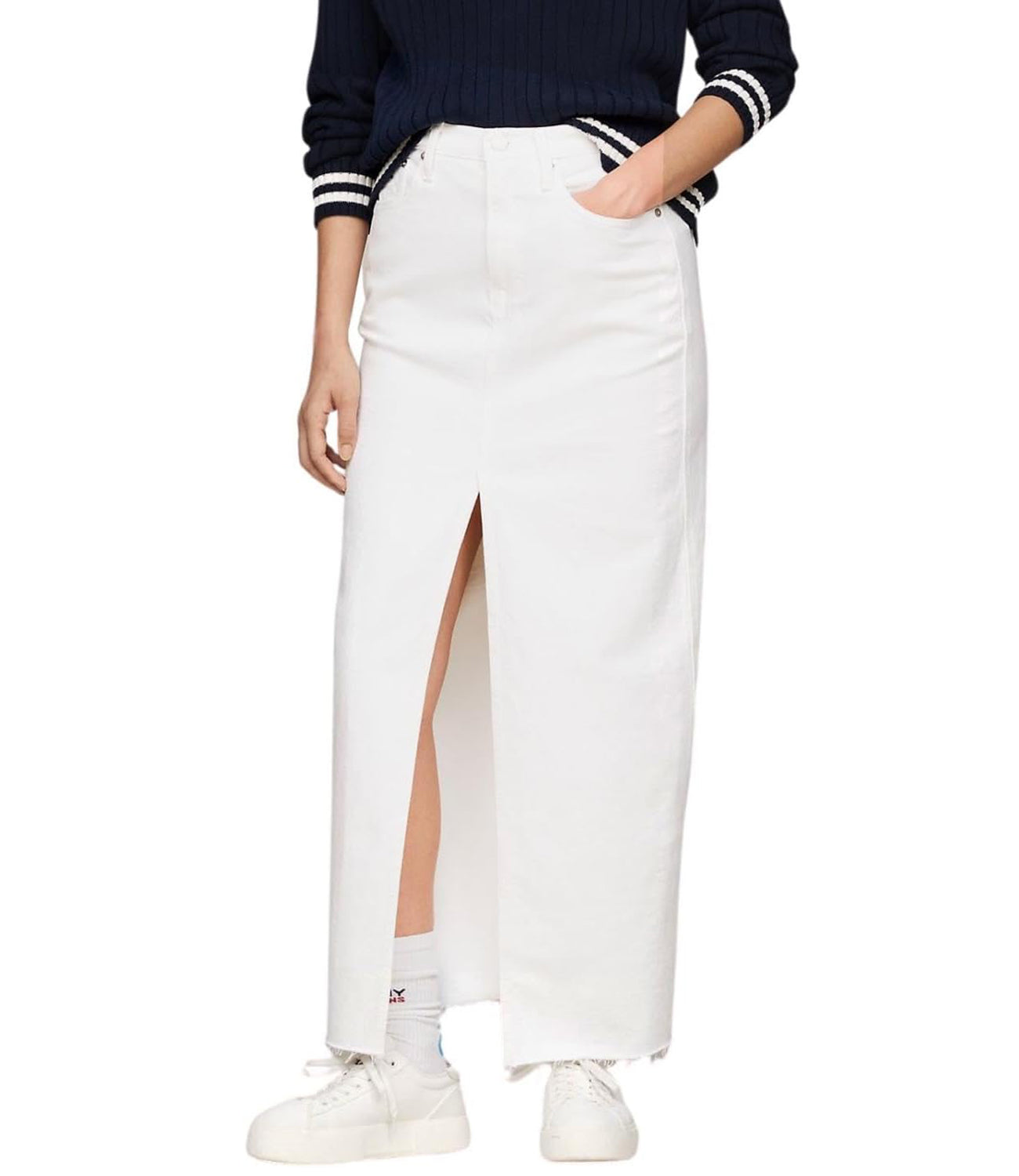 Tommy Hilfiger Tommy Jeans Gonna Donna Mod. DW0DW17991 1CE White Bianco