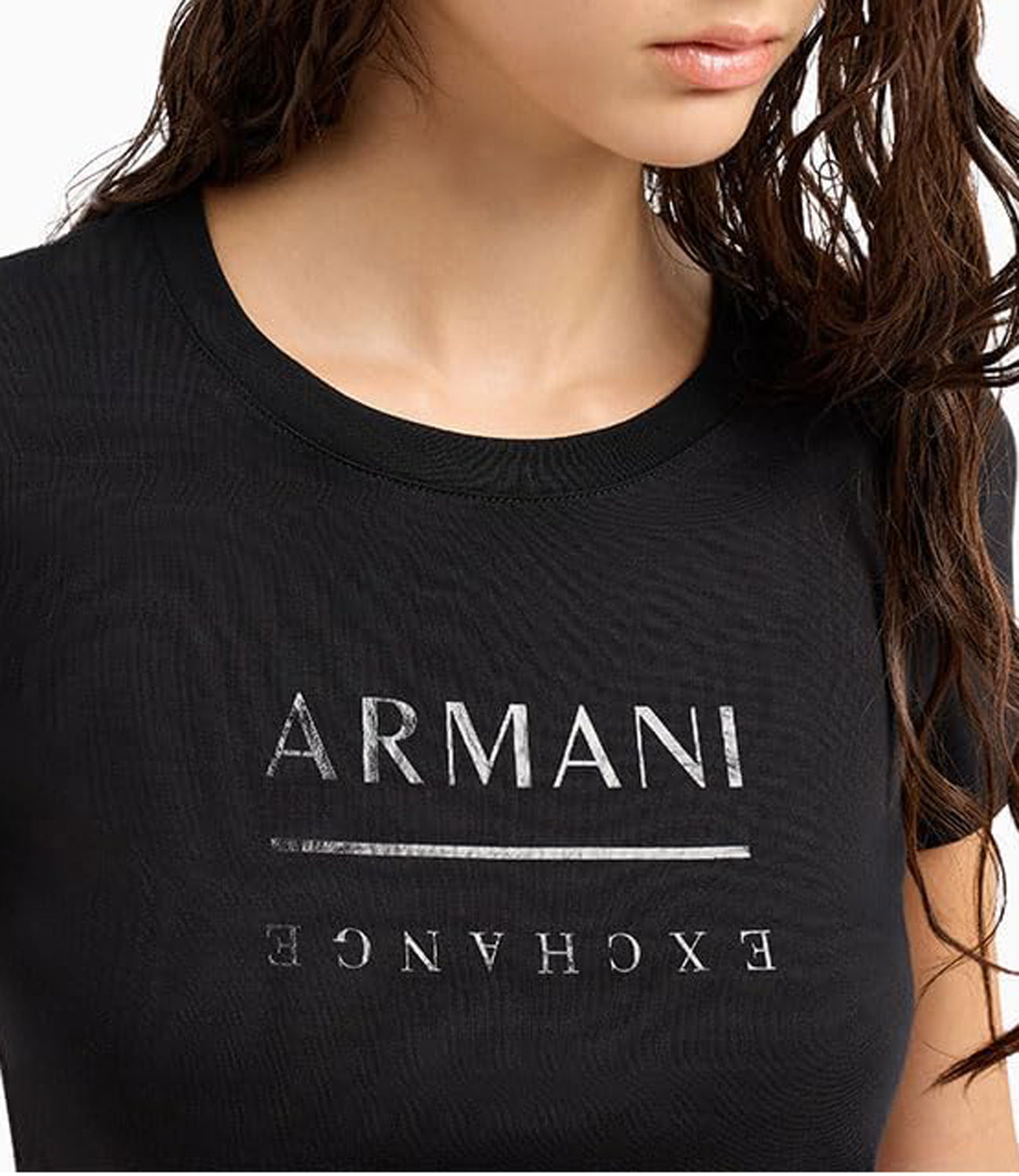 A|X Armani Exchange T-shirt Donna Mod. 6DYT11-YJ16Z 1200 BLACK Nero
