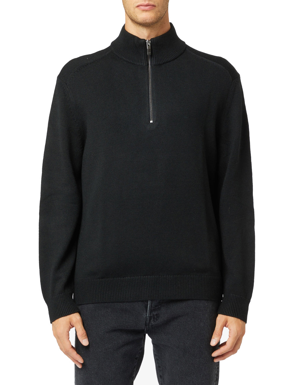 Pullover Armani Exchange Mezza Zip da Uomo - Nero