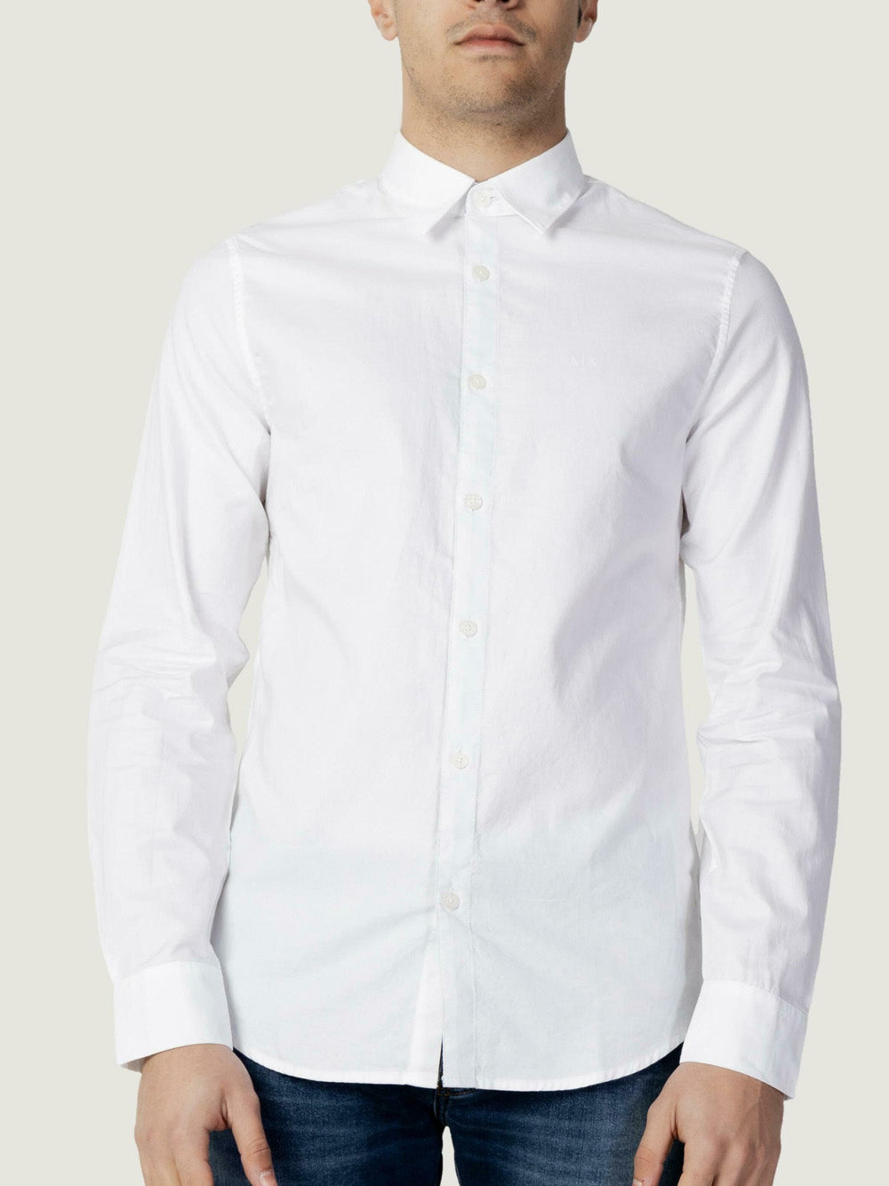 A|X Armani Exchange Camicia m/l Uomo Mod. 8NZCGB Z8ANZ 0130 WHITE