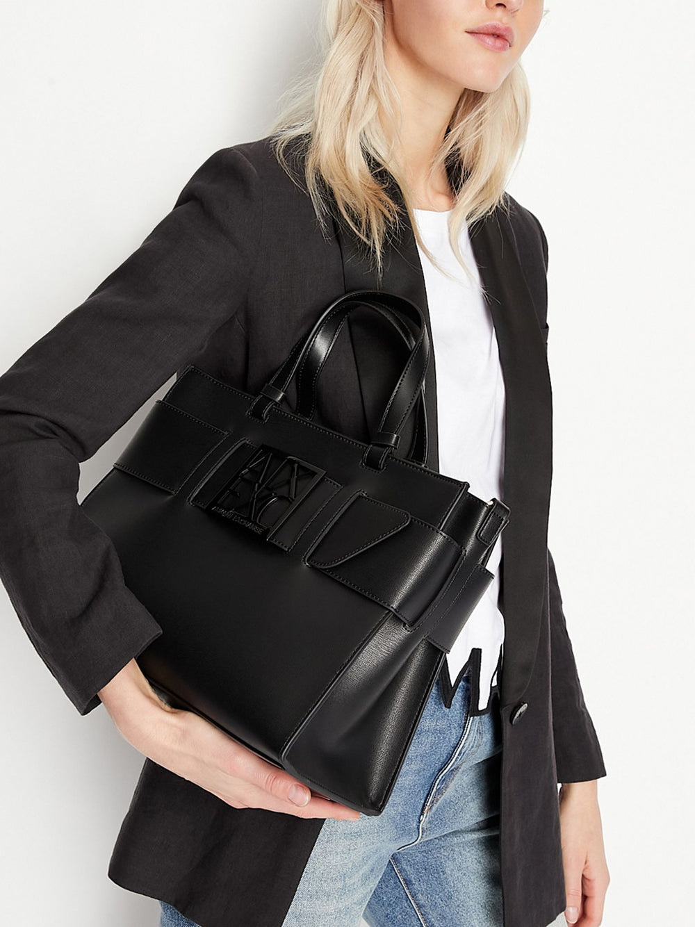 Borsa Shopper Armani Exchange da Donna - Nero