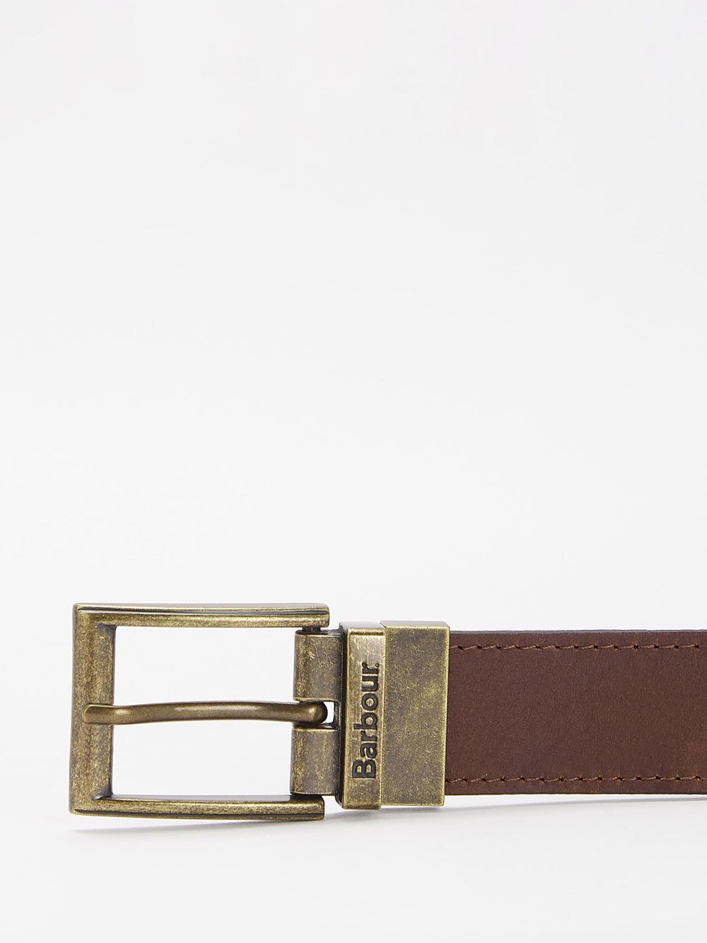 Cintura Barbour Reversible Tartan Leather da Uomo - Marrone