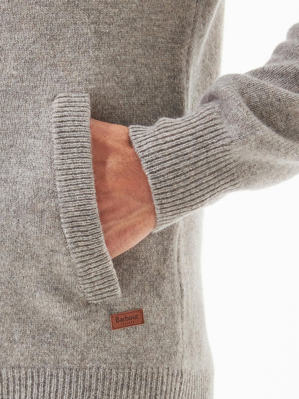 Cardigan Barbour Essential Patch Zip da Uomo - Beige