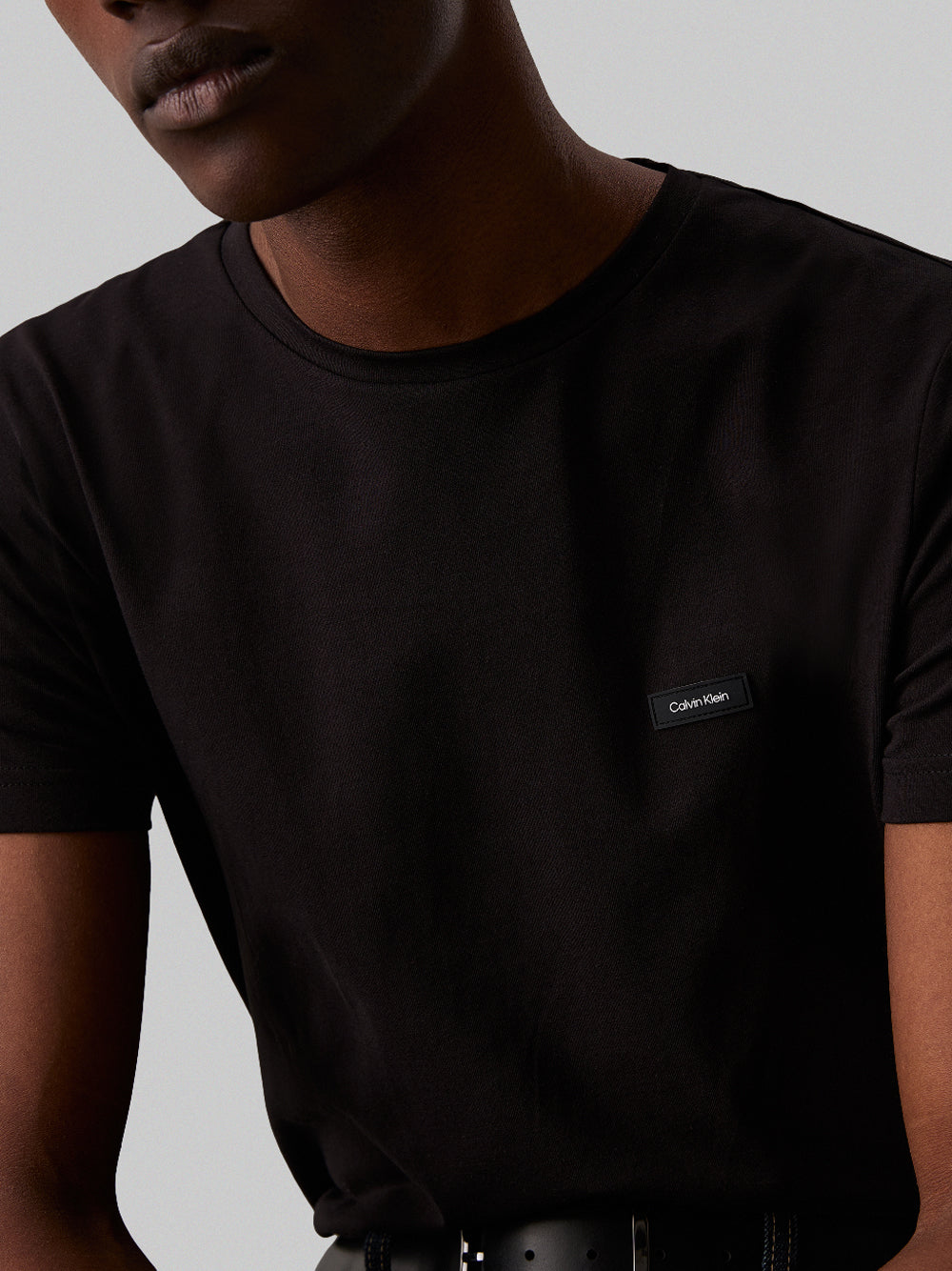 Calvin Klein T-shirt Stretch Slim Fit T-S Uomo Mod. K10K112724 BEH Ck Black