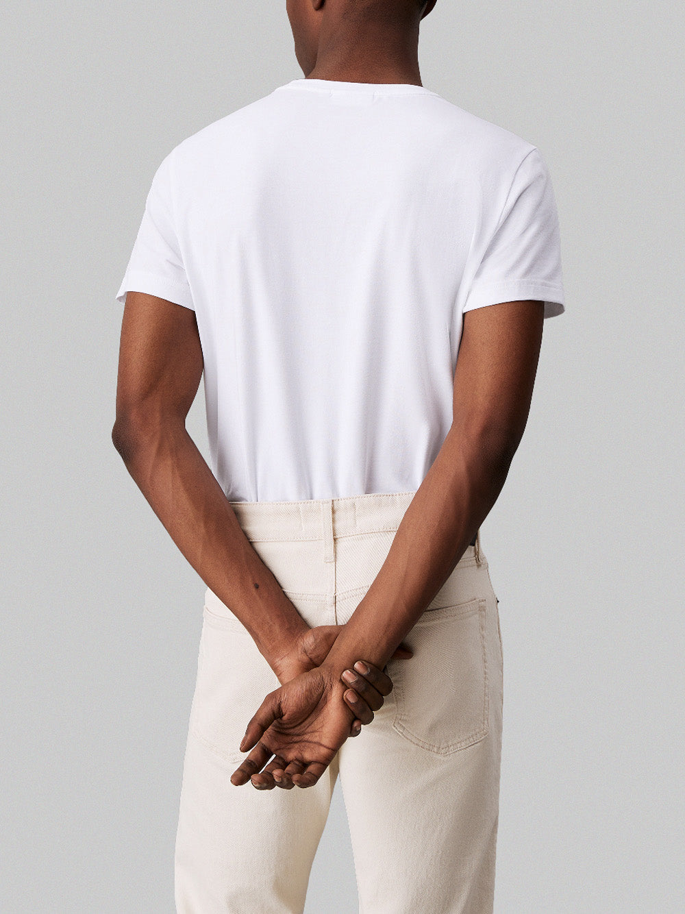 Calvin Klein T-shirt Stretch Slim Fit T-S Uomo Mod. K10K112724 YAF Bright White