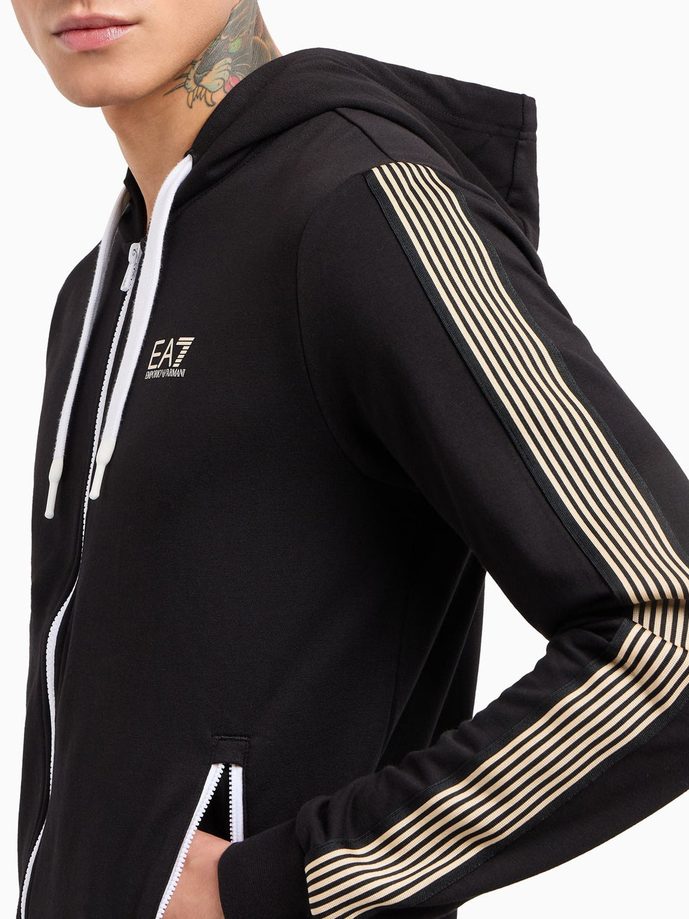 Felpa Zip Ea7 da Uomo - Nero