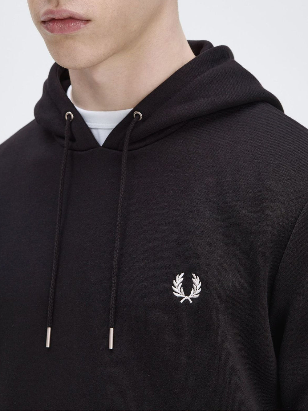 Felpa Cappuccio Fred Perry Tipped da Uomo - Nero