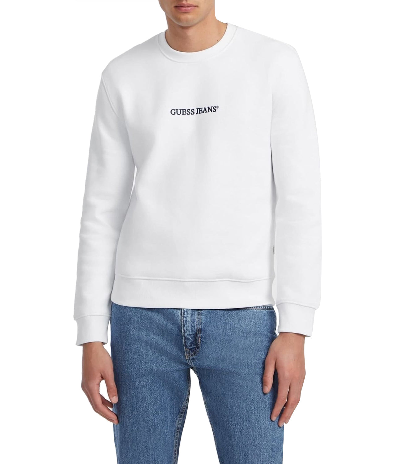 GUESS JEANS Felpa Girocollo Uomo Mod. M4YQ19 K9V31 G011 White Bianco