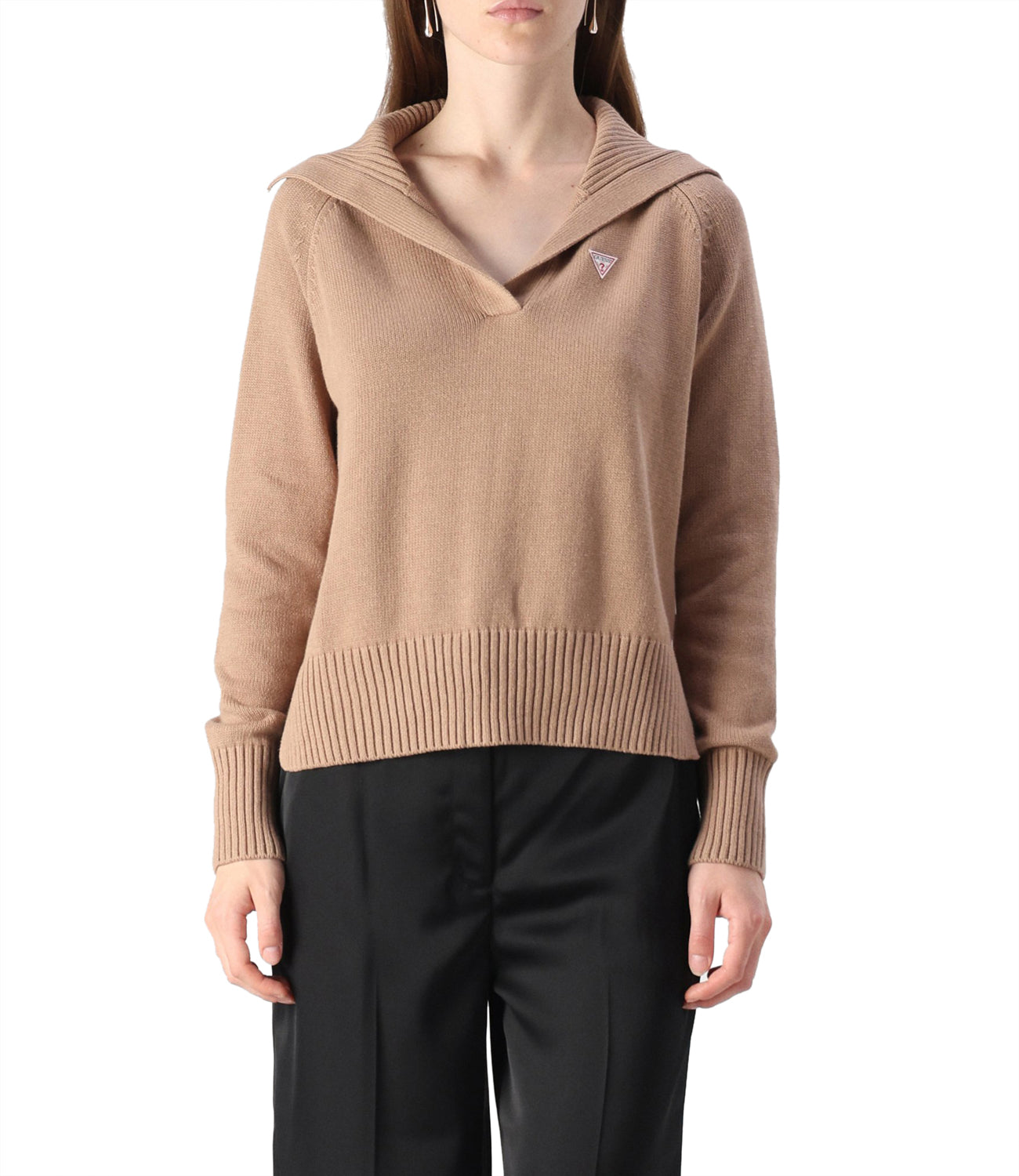 GUESS JEANS Maglia Donna Mod. W4BR14 Z3HM1 G1DQ Biscotto Giallo