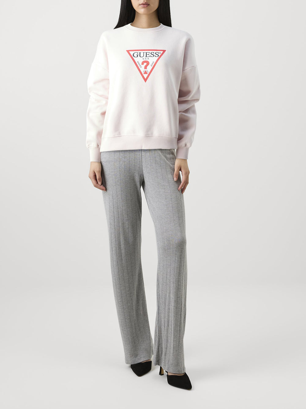 GUESS JEANS Felpa Girocollo Donna Mod. W4YQ00 KC811 G6R4 Rosa