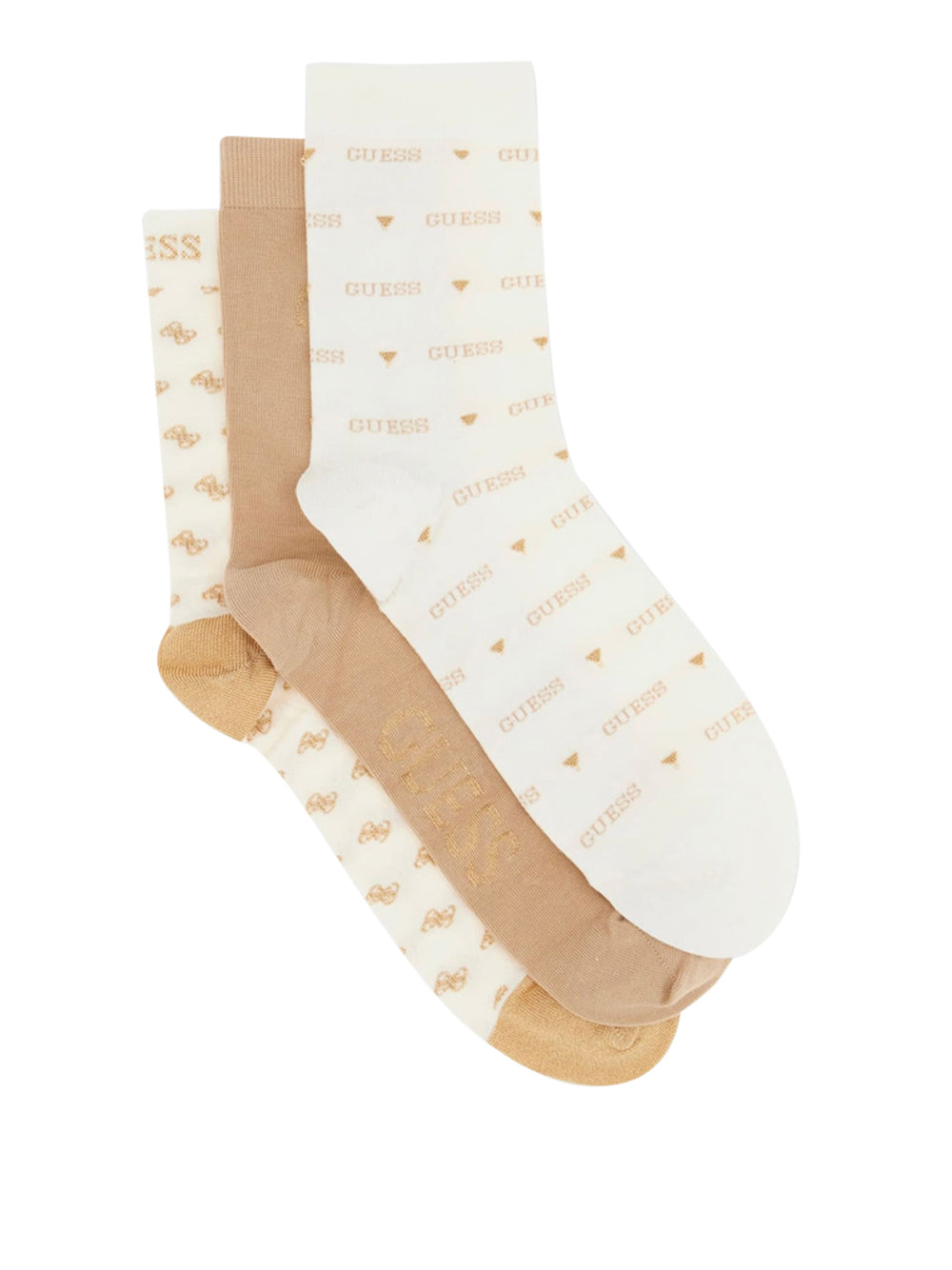 Calzini Guess 3 Pack Fantasy Lurex da Donna - Beige