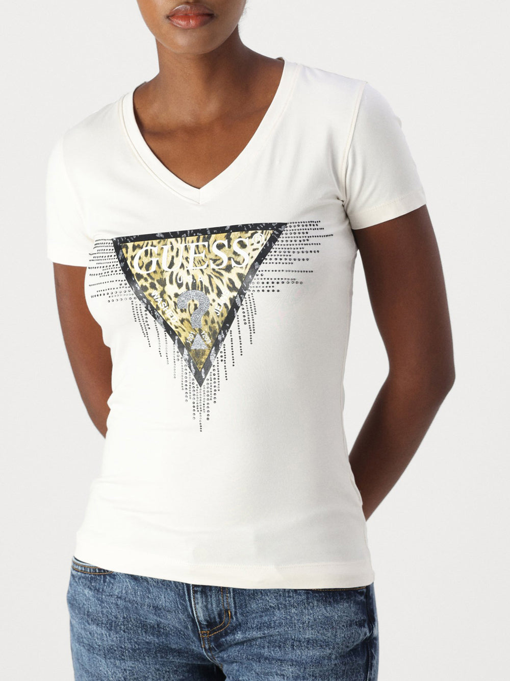 Guess T-shirt Donna Mod. W4BI18 J1314 G012 Panna Avorio