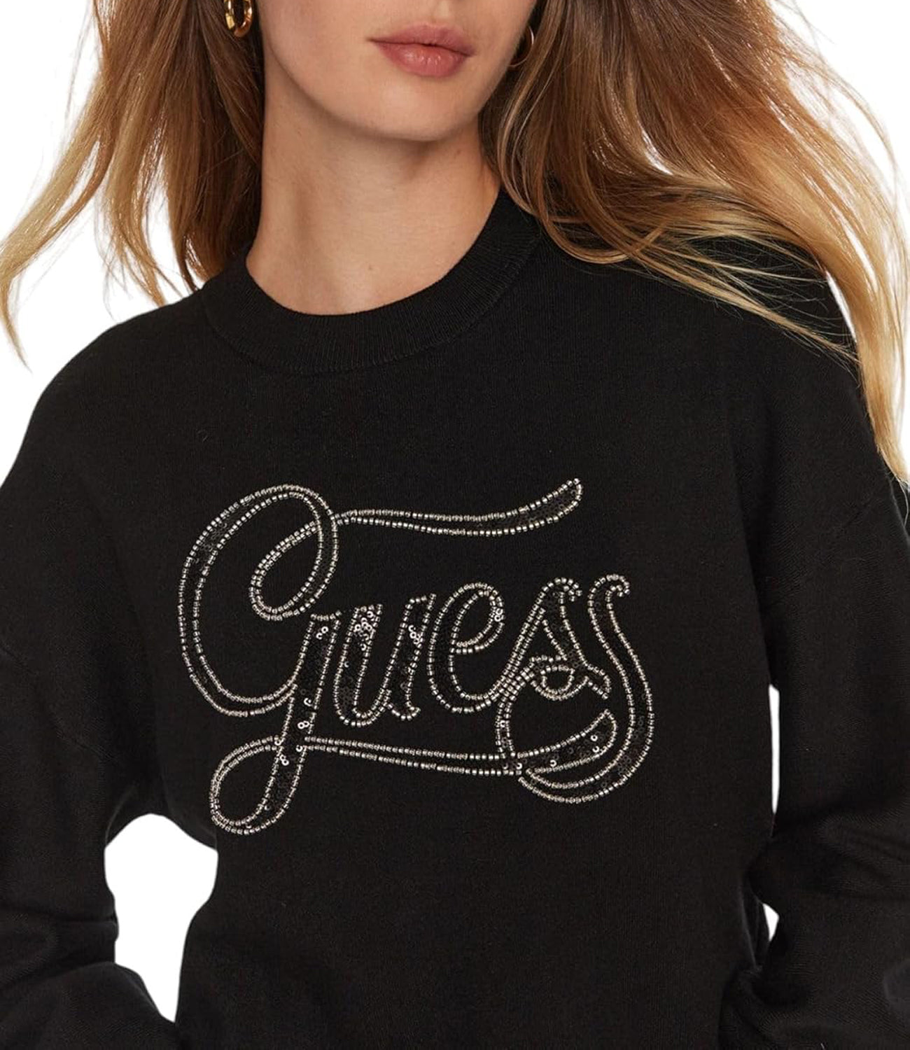 Guess Maglia Donna Mod. W4BR07 Z26I2 JBLK BLACK Nero