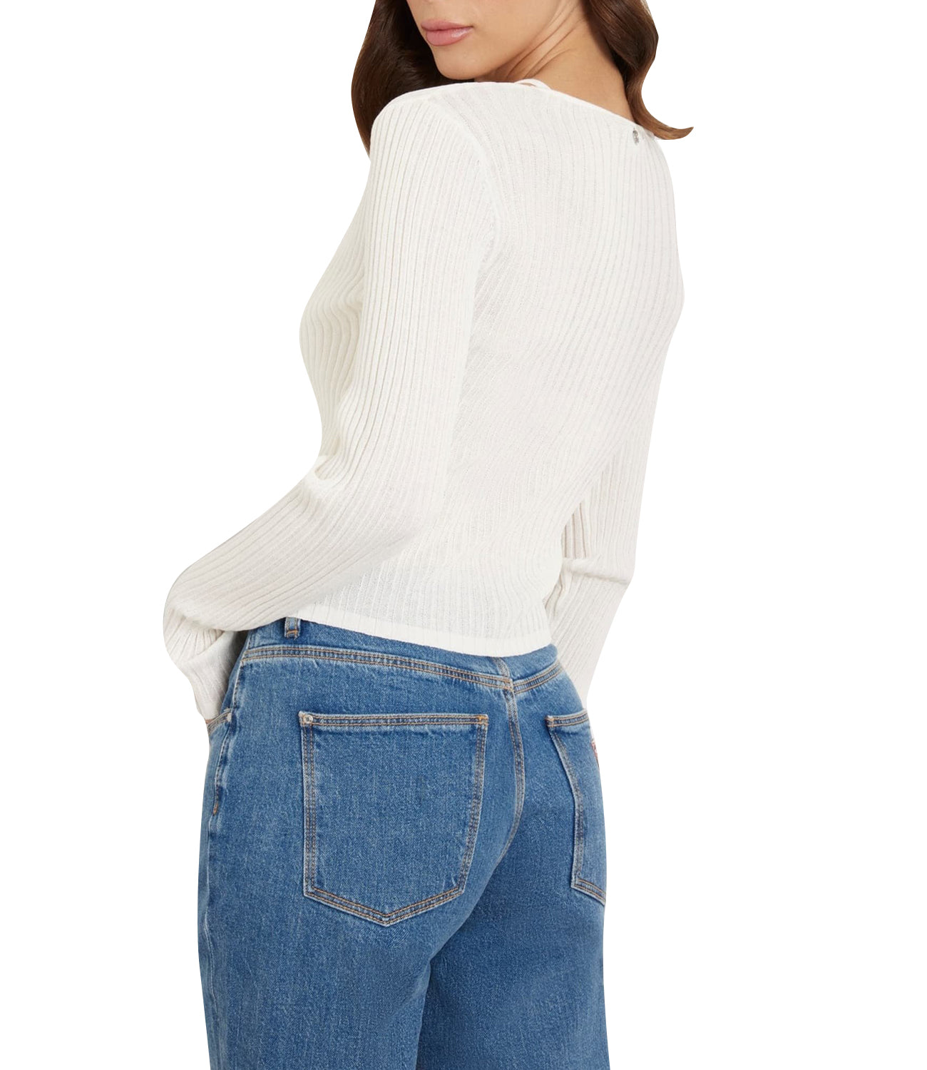 Guess Maglia Donna Mod. W4YR37 Z3G32 G106 Panna Avorio