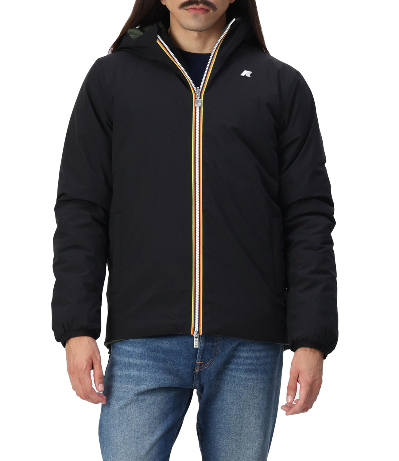 K-Way Giubbino Jack St Warm Double Uomo Mod. K6128VW AH3 Black Pure - Green B