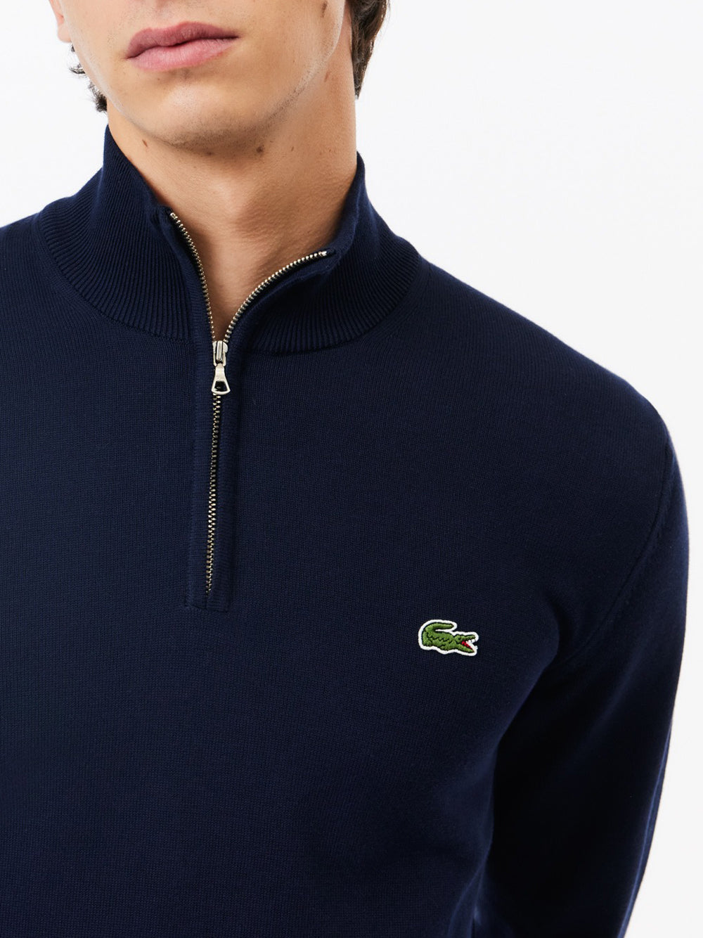 Pullover Lacoste Mezza Zip da Uomo - Blu