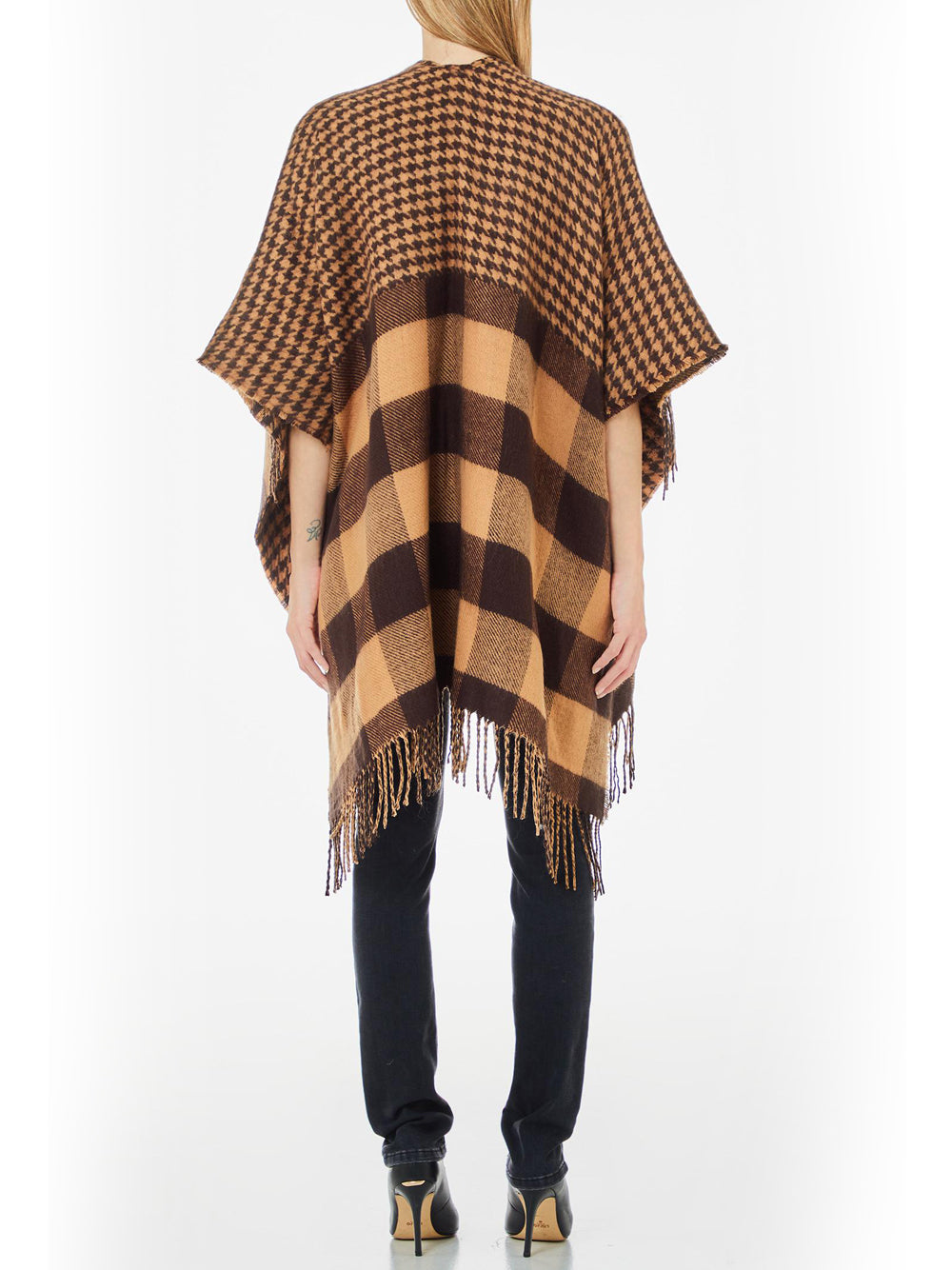 Liu Jo Liu Jo Poncho Poncho Mix Pied De Poule Donna Mod. 2F4021T0300 00070 Cammello Beige