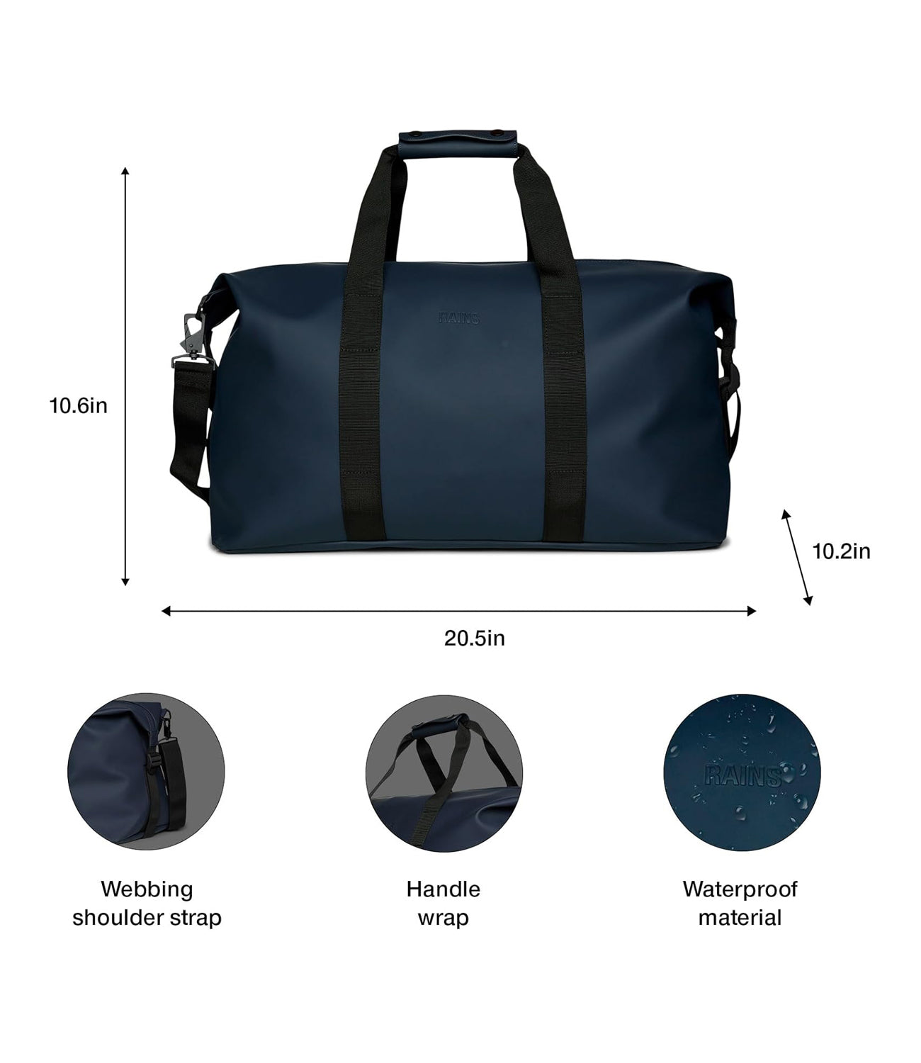 Rains Borsa Unisex Mod. WEECKEND BAG 14200 47 Blu