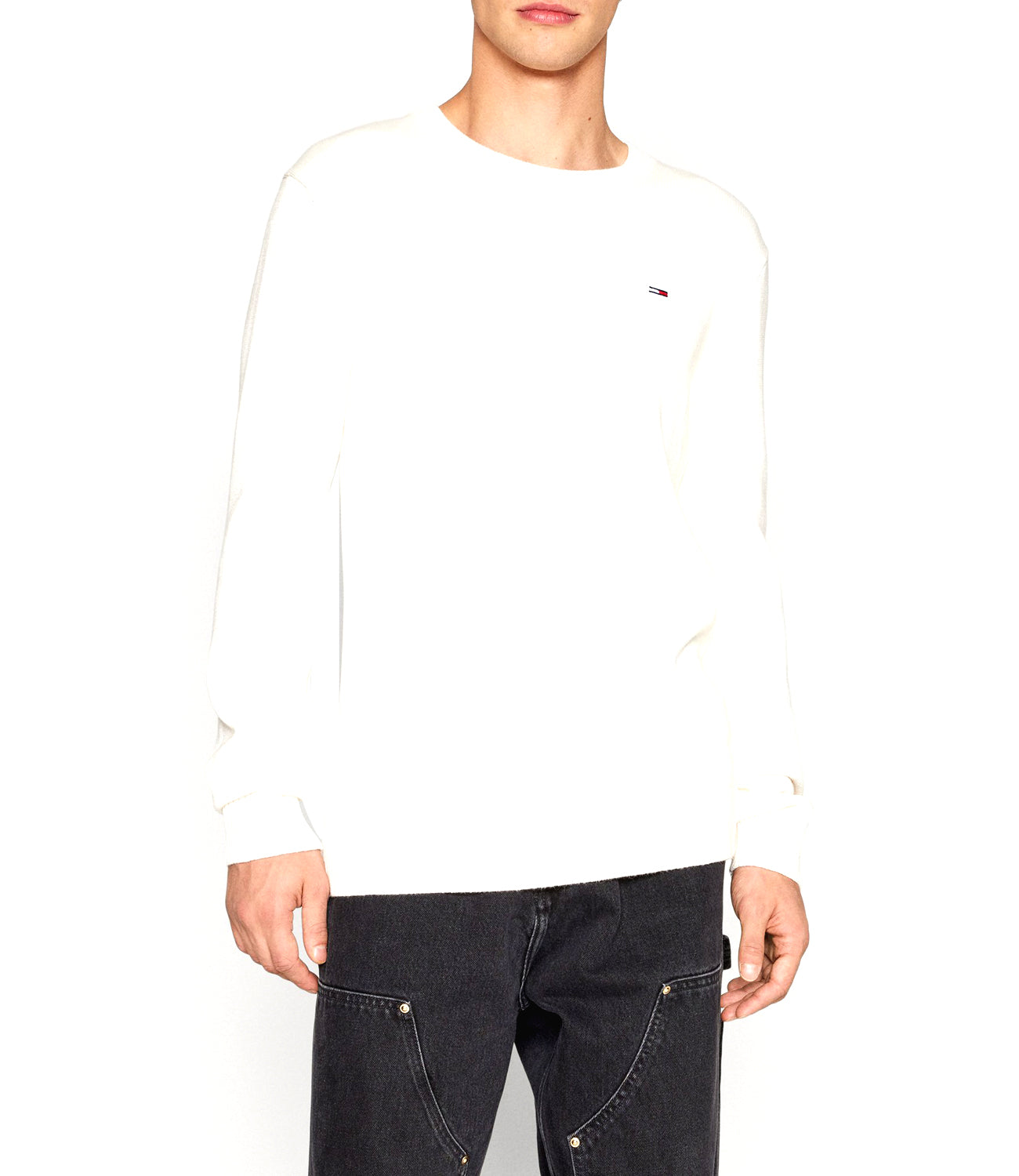 Tommy Hilfiger Tommy Hilfiger Pullover Tjm Slim Essntls C-N Uomo Mod. DM0DM18370 YBH Ancient White