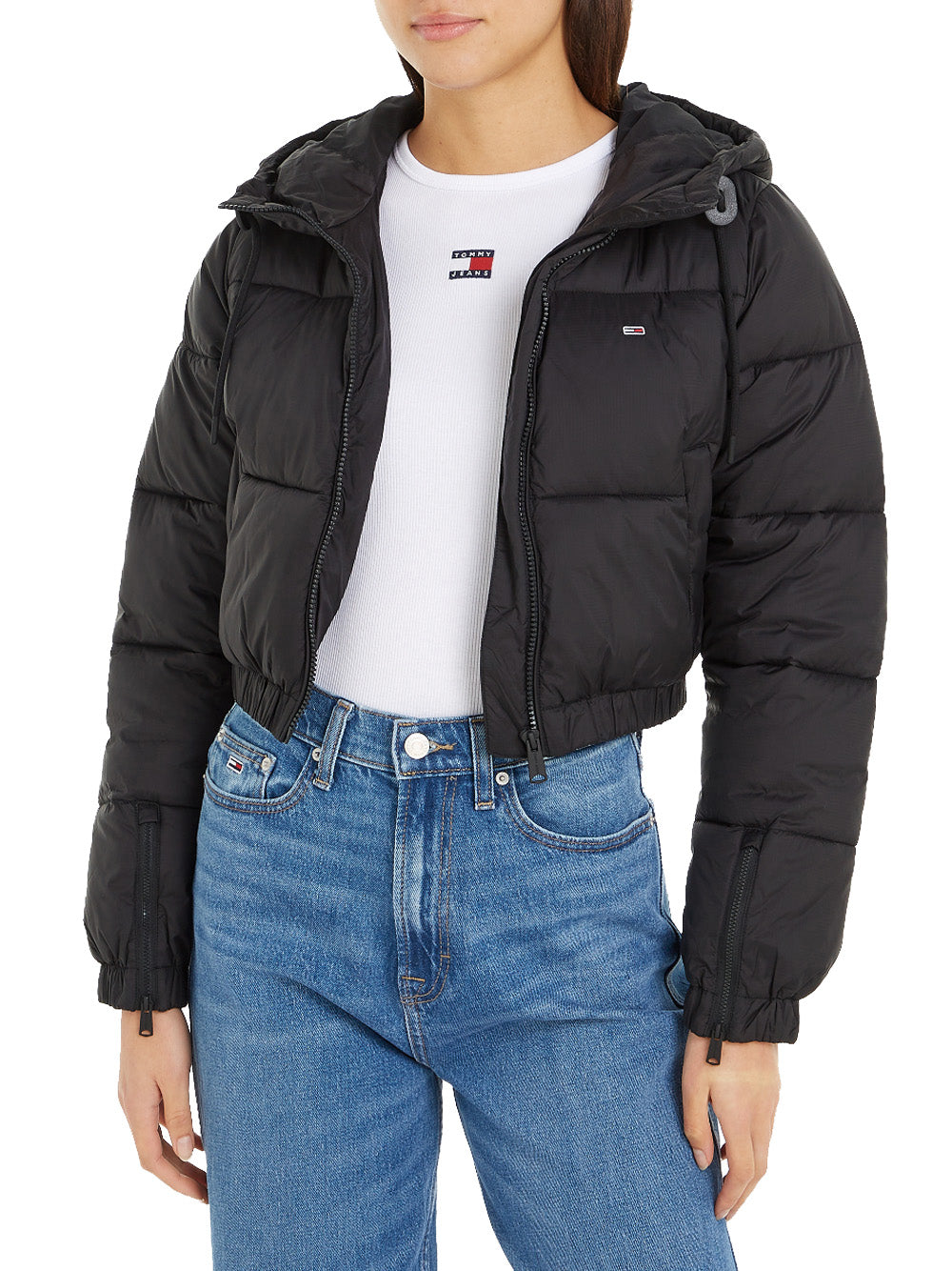 Tommy Hilfiger Tommy Hilfiger Piumino Tjw Crp Hooded Puffe Donna Mod. DW0DW18313 BDS Black Nero