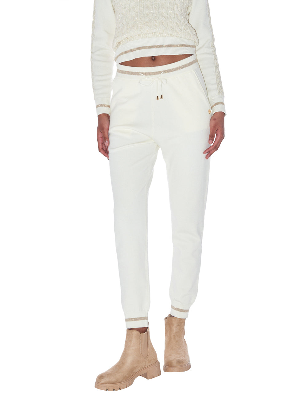 Pantalone Jogger Yes Zee da Donna - Avorio