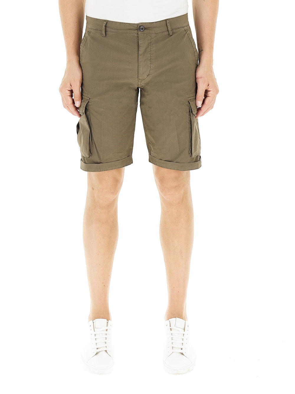 Bermuda Casual 40Weft Cargo da Uomo - Verde