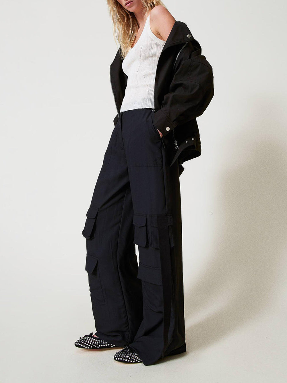 Pantalone Cargo Actitude da Donna - Nero