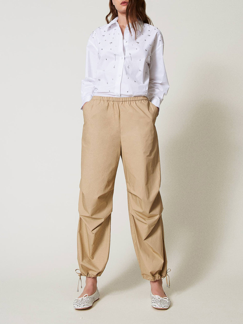 Pantalone Jogger Actitude da Donna - Beige