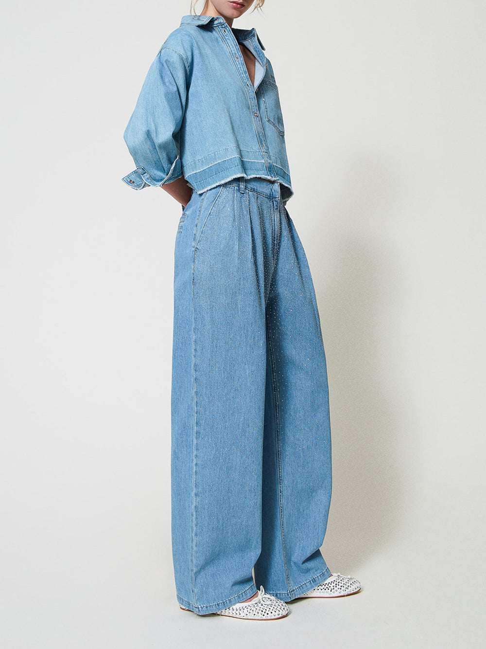 Jeans Wide Actitude da Donna - Denim