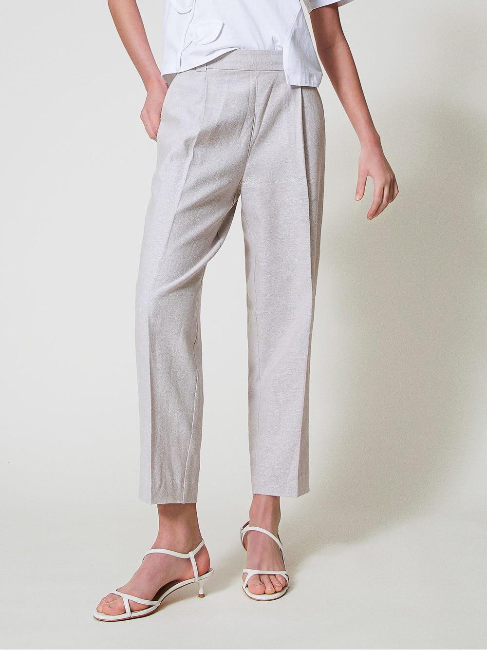 Pantalone Straight Actitude da Donna - Grigio