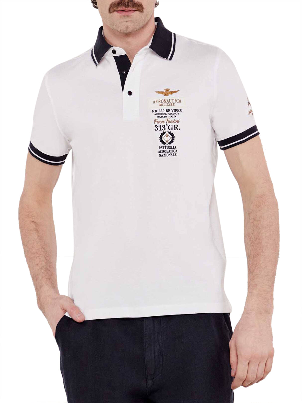 Actitude Polo Aeronautica Militare da Uomo - Bianco
