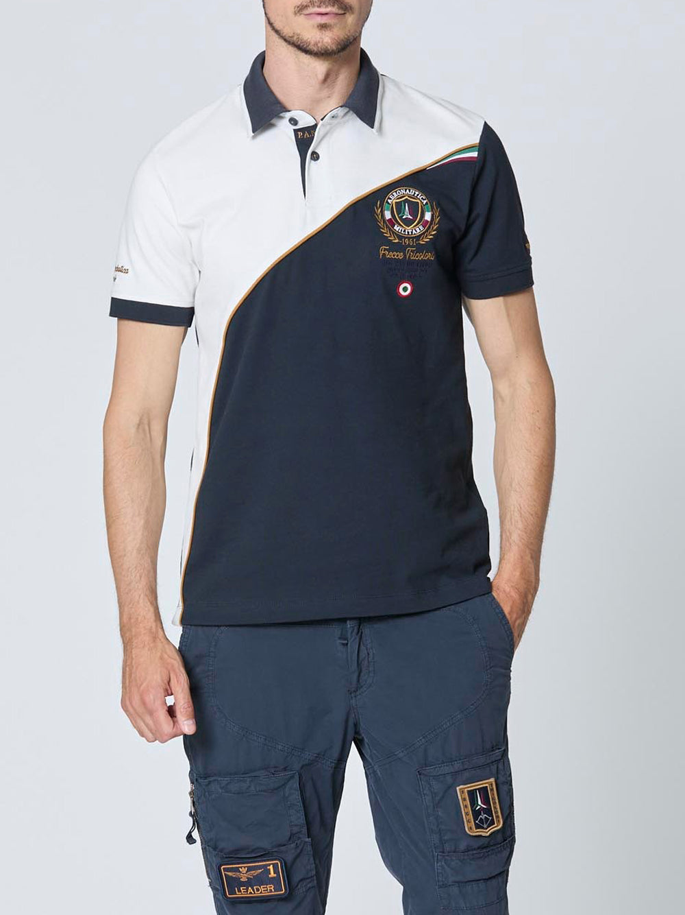 Actitude Polo Aeronautica Militare da Uomo - Bianco Blu