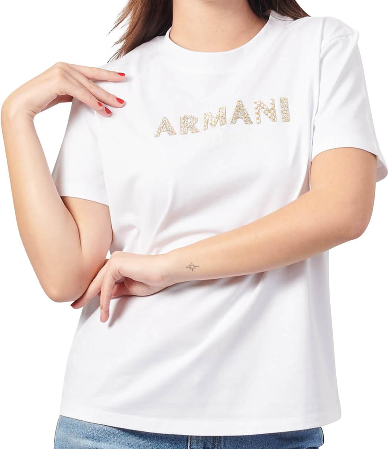 A|X Armani Exchange T-shirt Donna Mod. 6DYT36 YJ7VZ 1000 Bianco