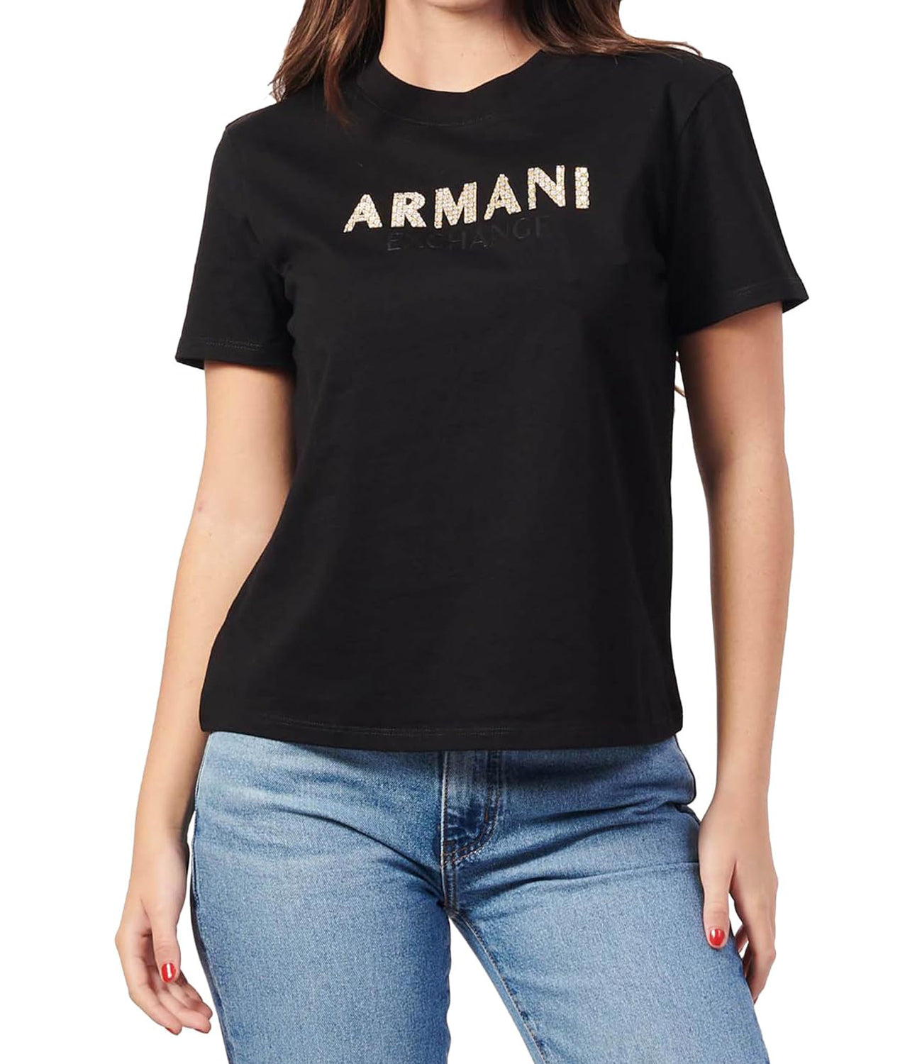 A|X Armani Exchange T-shirt Donna Mod. 6DYT36 YJ7VZ 1200 Nero