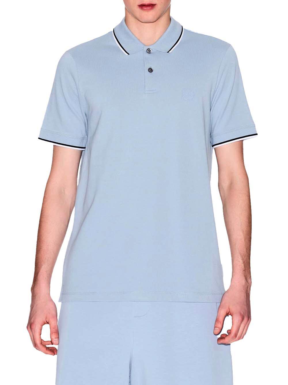 A|X Armani Exchange Polo Manica Corta Uomo Mod. 8NZF75 Z8M5Z U9287 Celeste Blu