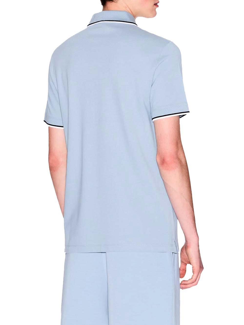 A|X Armani Exchange Polo Manica Corta Uomo Mod. 8NZF75 Z8M5Z U9287 Celeste Blu