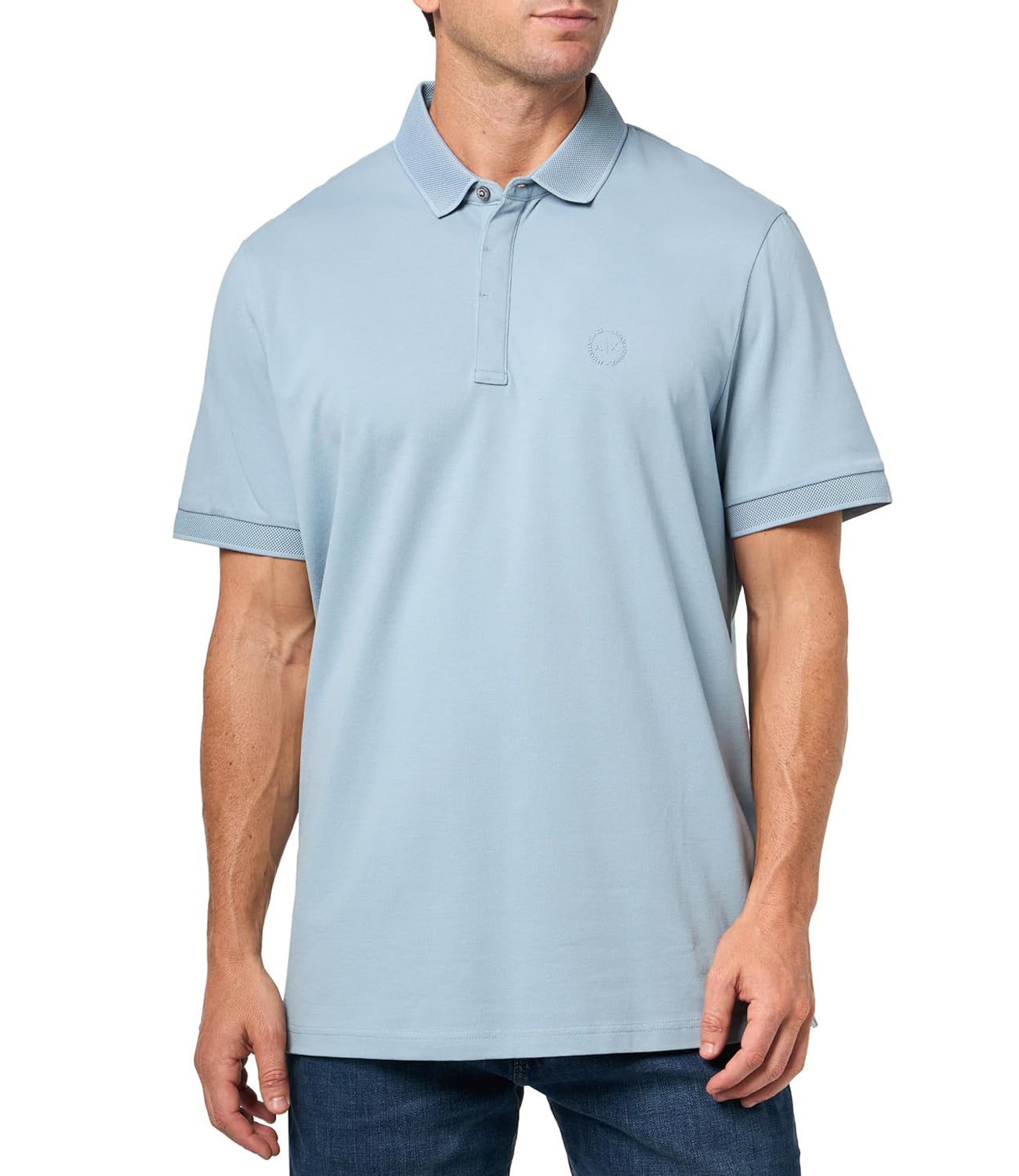 A|X Armani Exchange Polo Manica Corta Uomo Mod. 8NZF91 ZJ81Z U9287 Celeste Blu