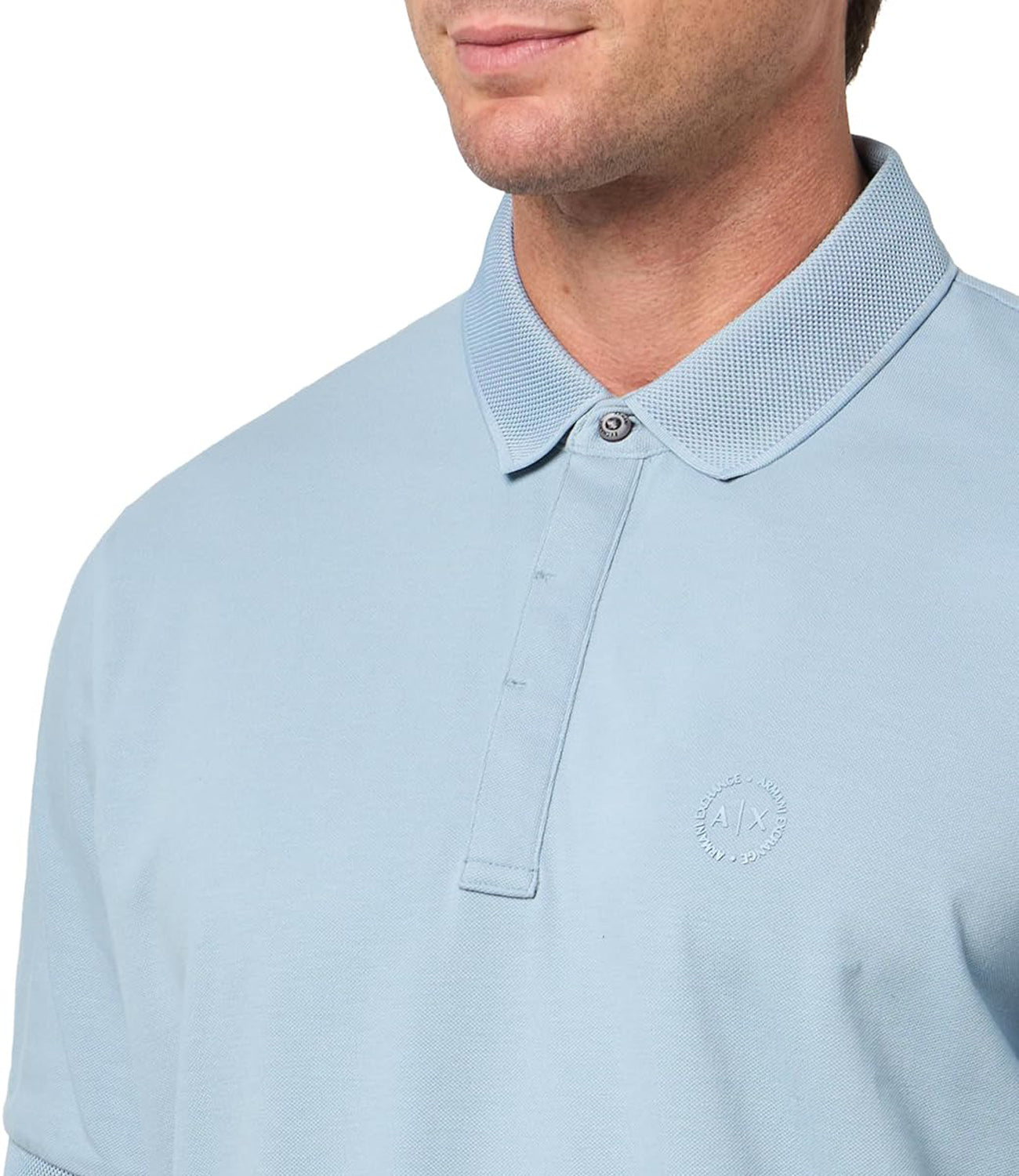 A|X Armani Exchange Polo Manica Corta Uomo Mod. 8NZF91 ZJ81Z U9287 Celeste Blu