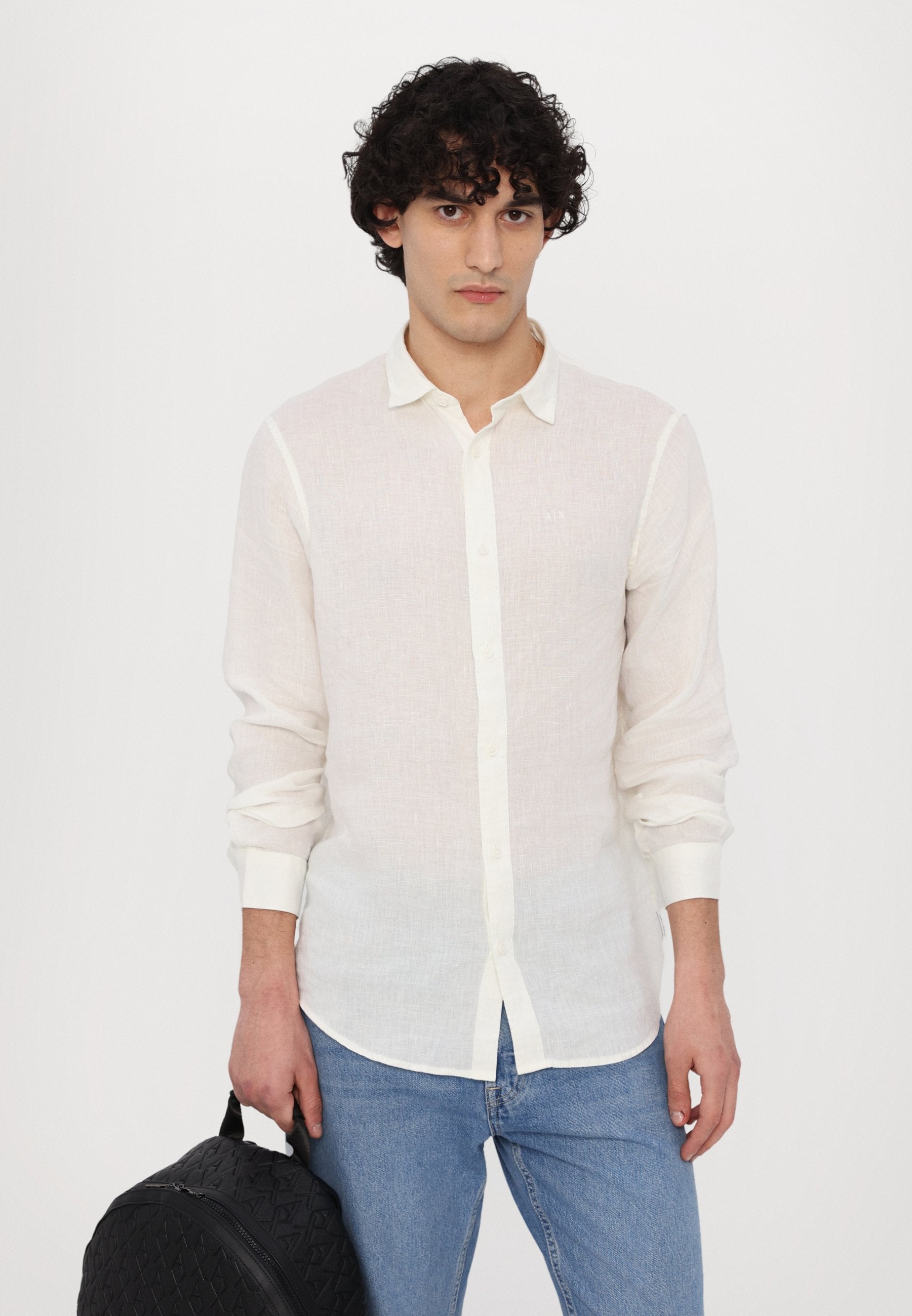 A|X Armani Exchange Camicia Manica Lunga Uomo Mod. XM001222 AF14619 U0001 Bianco