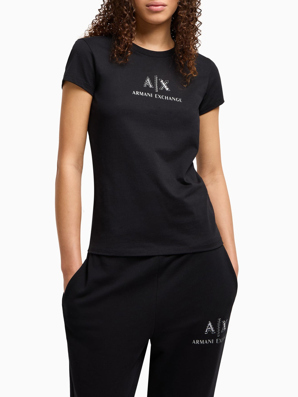 T-shirt Armani Exchange da Donna - Nero