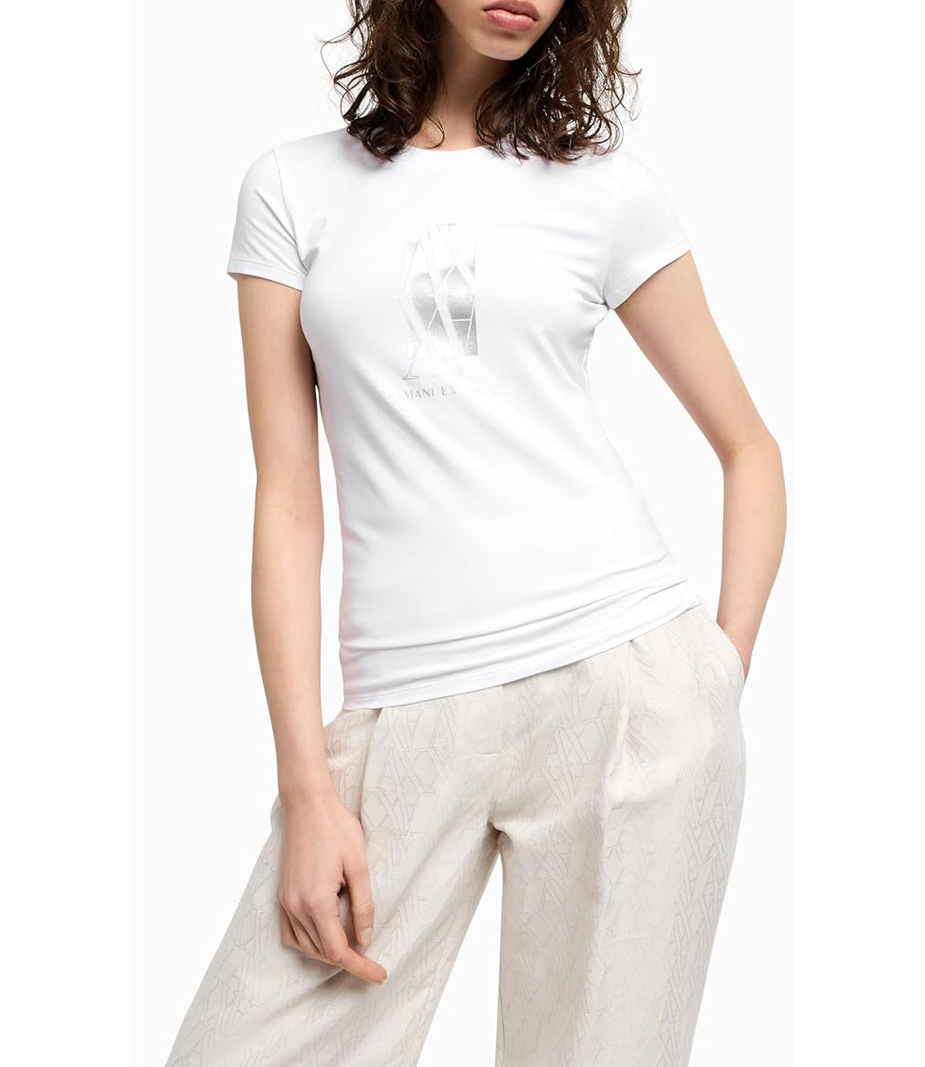 A|X Armani Exchange T-shirt Donna Mod. XW000511 AF11929 U0002 Bianco