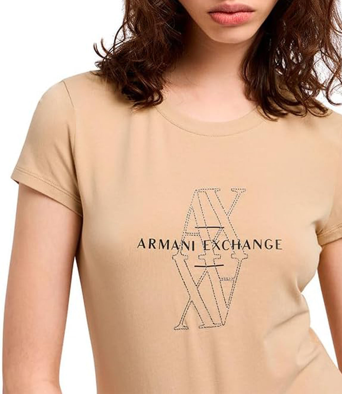 A|X Armani Exchange T-shirt Donna Mod. XW000512 AF11929 U6218 Beige