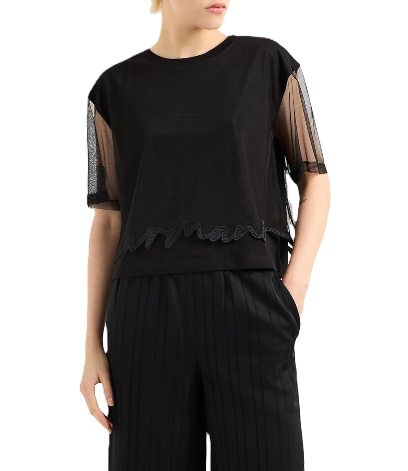 A|X Armani Exchange T-shirt Donna Mod. XW000541 AF10359 UC001 Nero