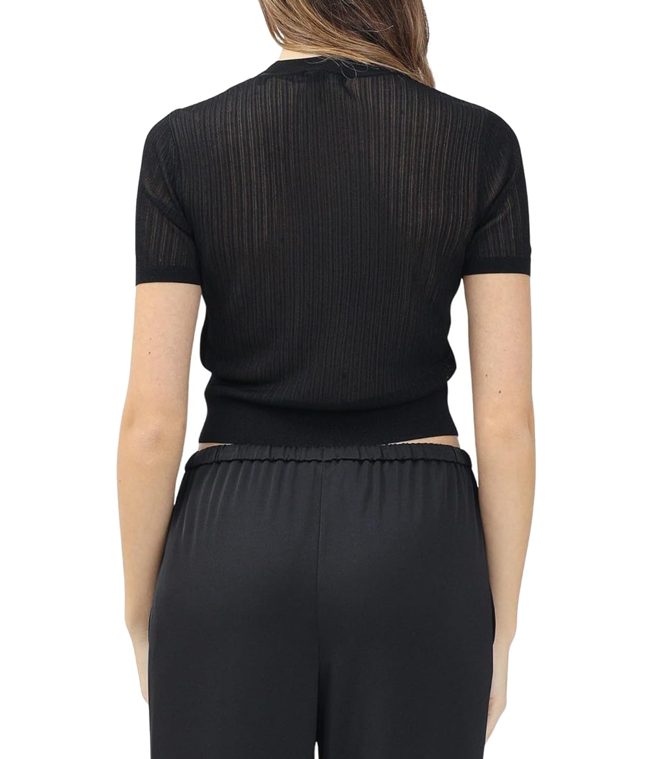 A|X Armani Exchange Maglia Donna Mod. XW000595 AF12785 UC001 Black Nero