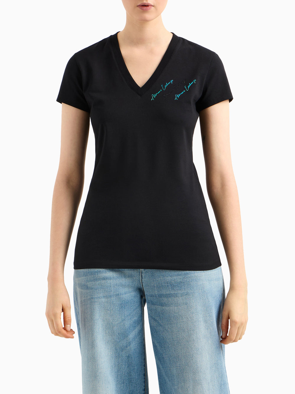 T-shirt Armani Exchange da Donna - Nero