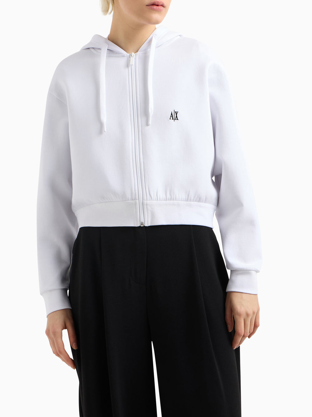 Felpa Zip Armani Exchange da Donna - Bianco
