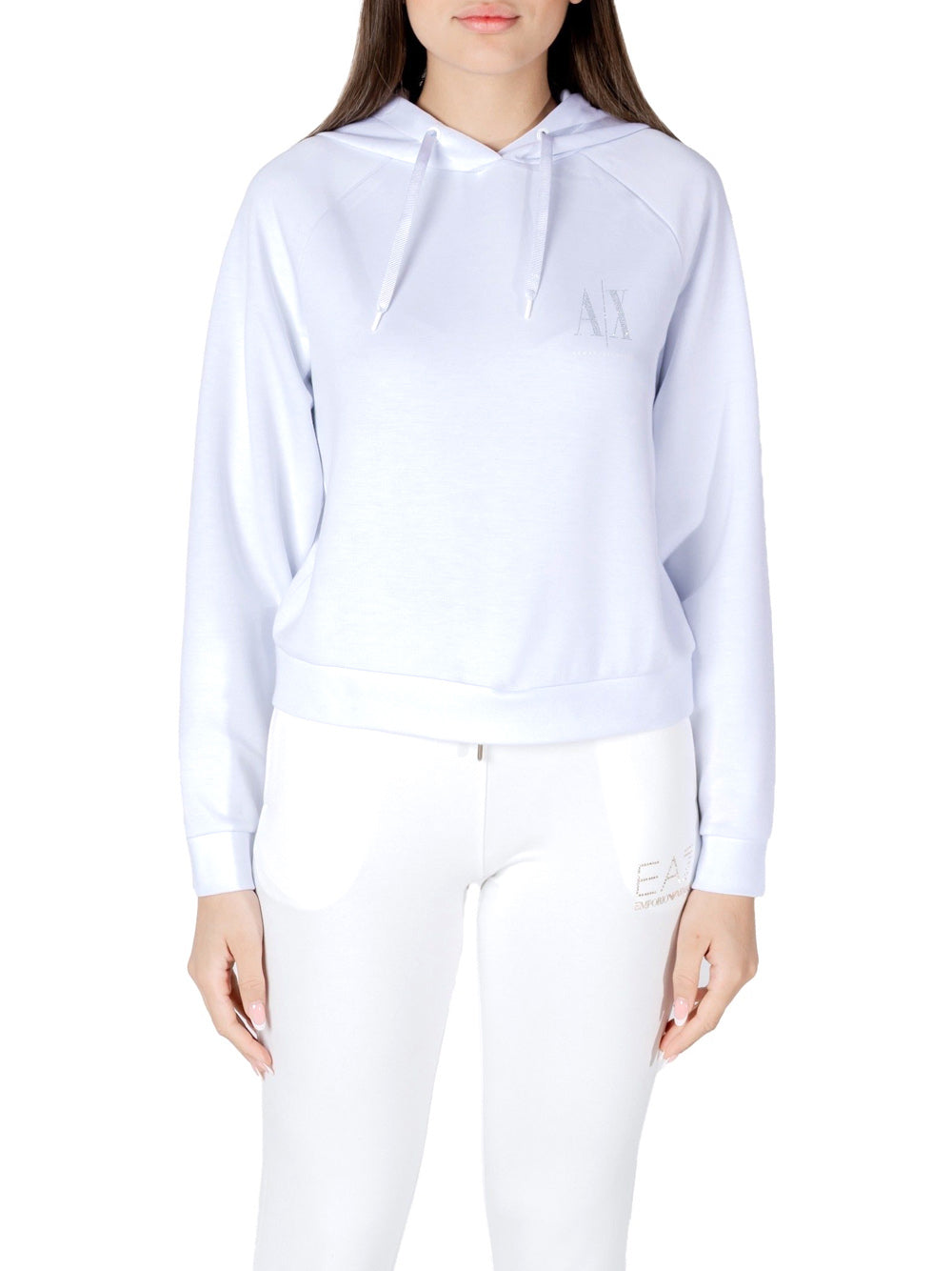 Felpa Cappuccio Armani Exchange da Donna - Bianco